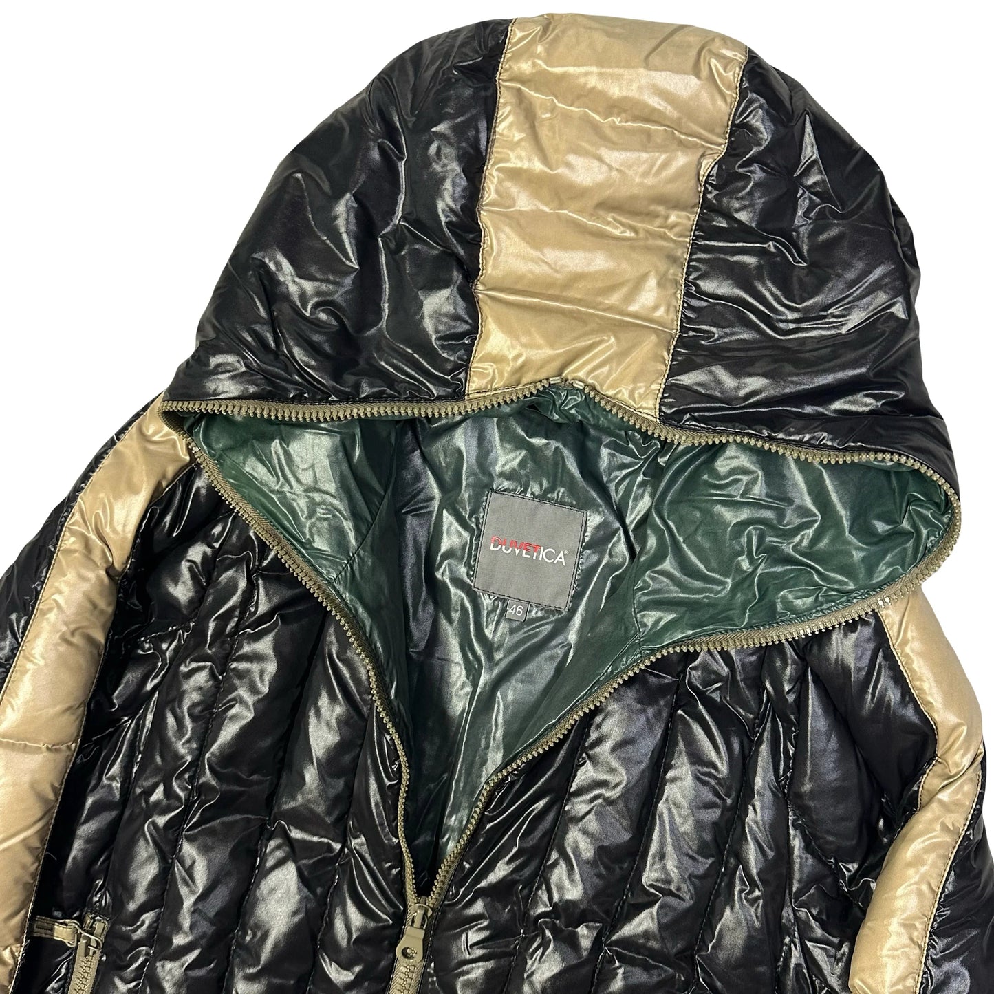 Duvetica Puffer Jacket In Black & Beige ( S )