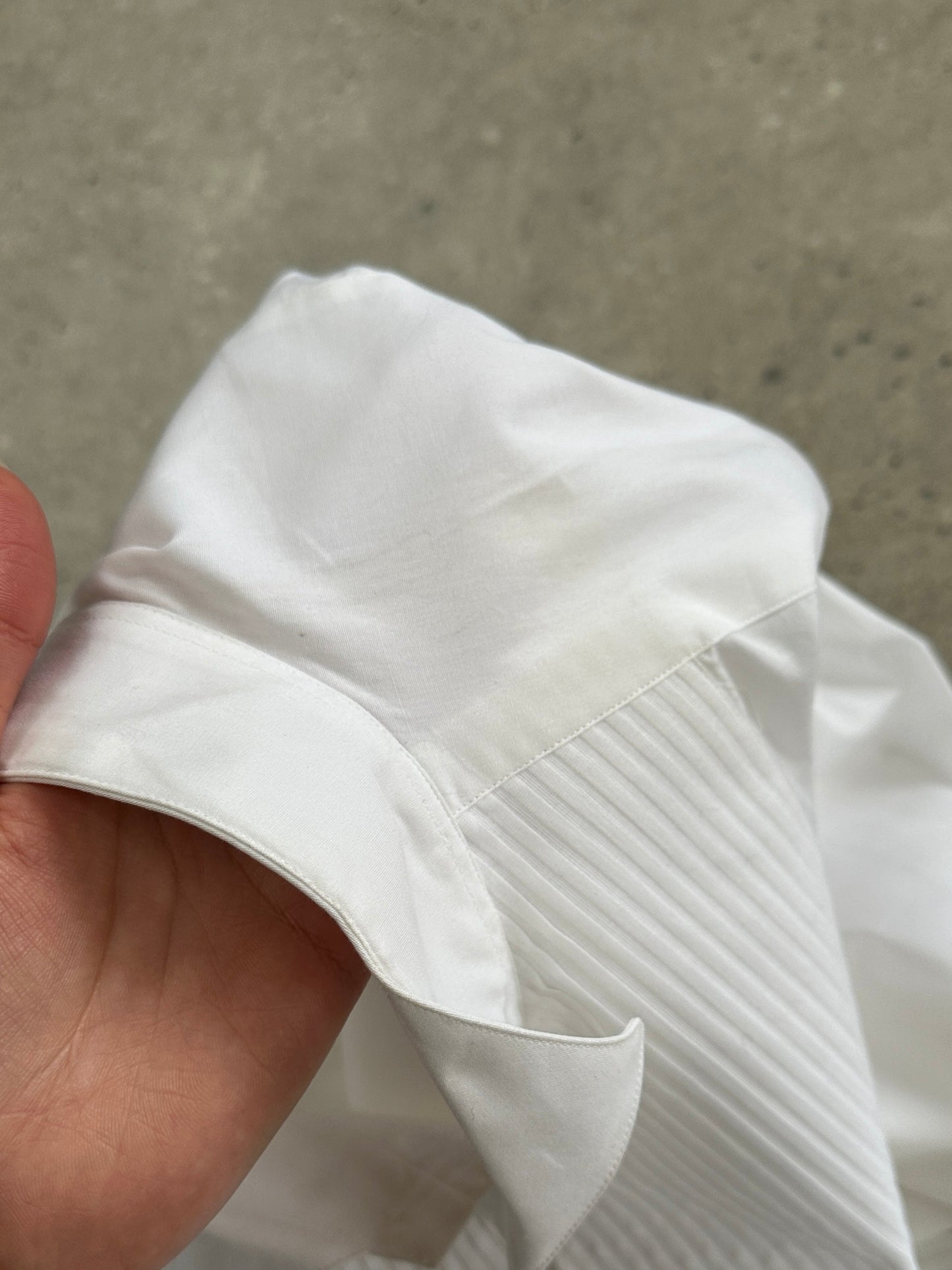 Italian Vintage Wing Collar Tuxedo Dress Shirt - L