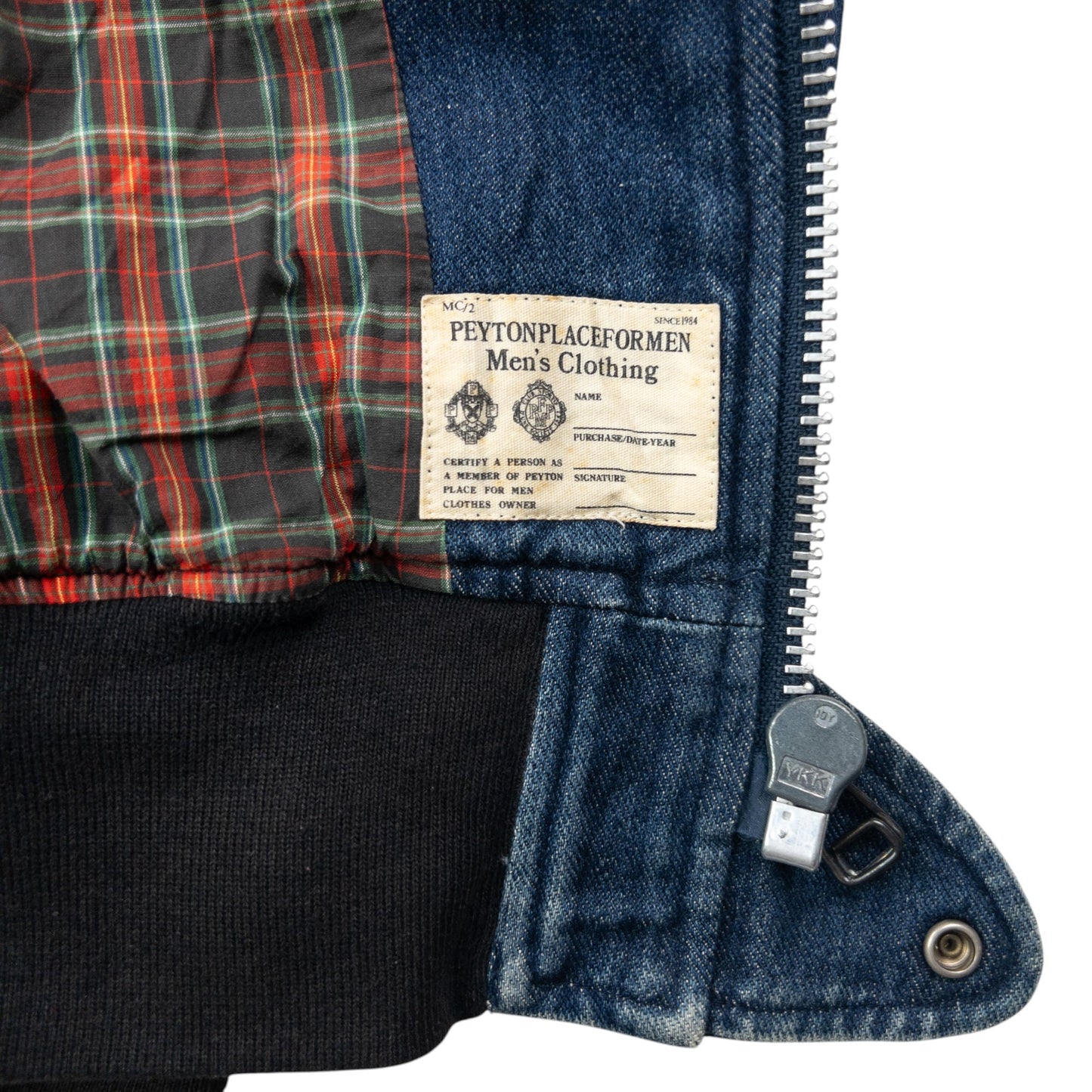 Vintage 90s PPFM Zip Up Denim Jacket Size M | Medium, Blue