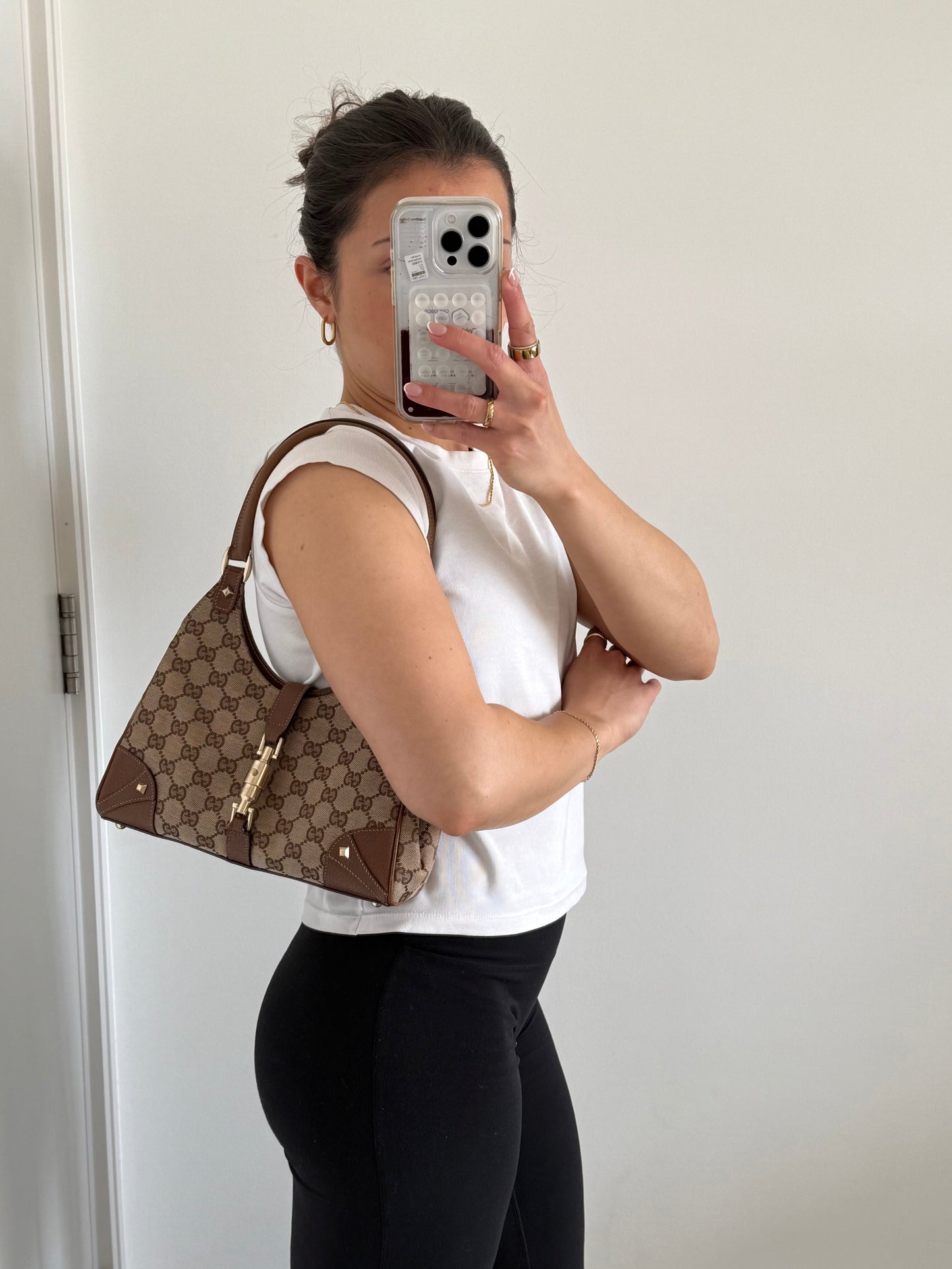 Vintage 90s Gucci Monogram GG Mini Jackie Handbag | O/S, Multicoloured