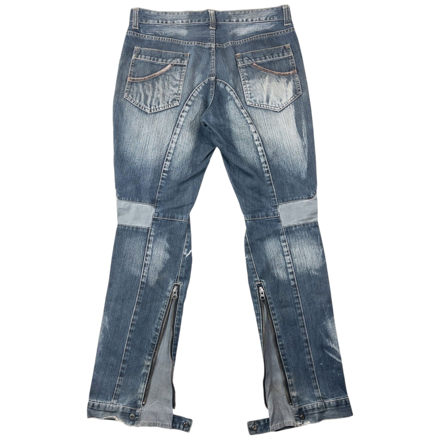 Vintage 2000s PPFM Multi Zip Denim Jeans Size W34 | W34, Grey
