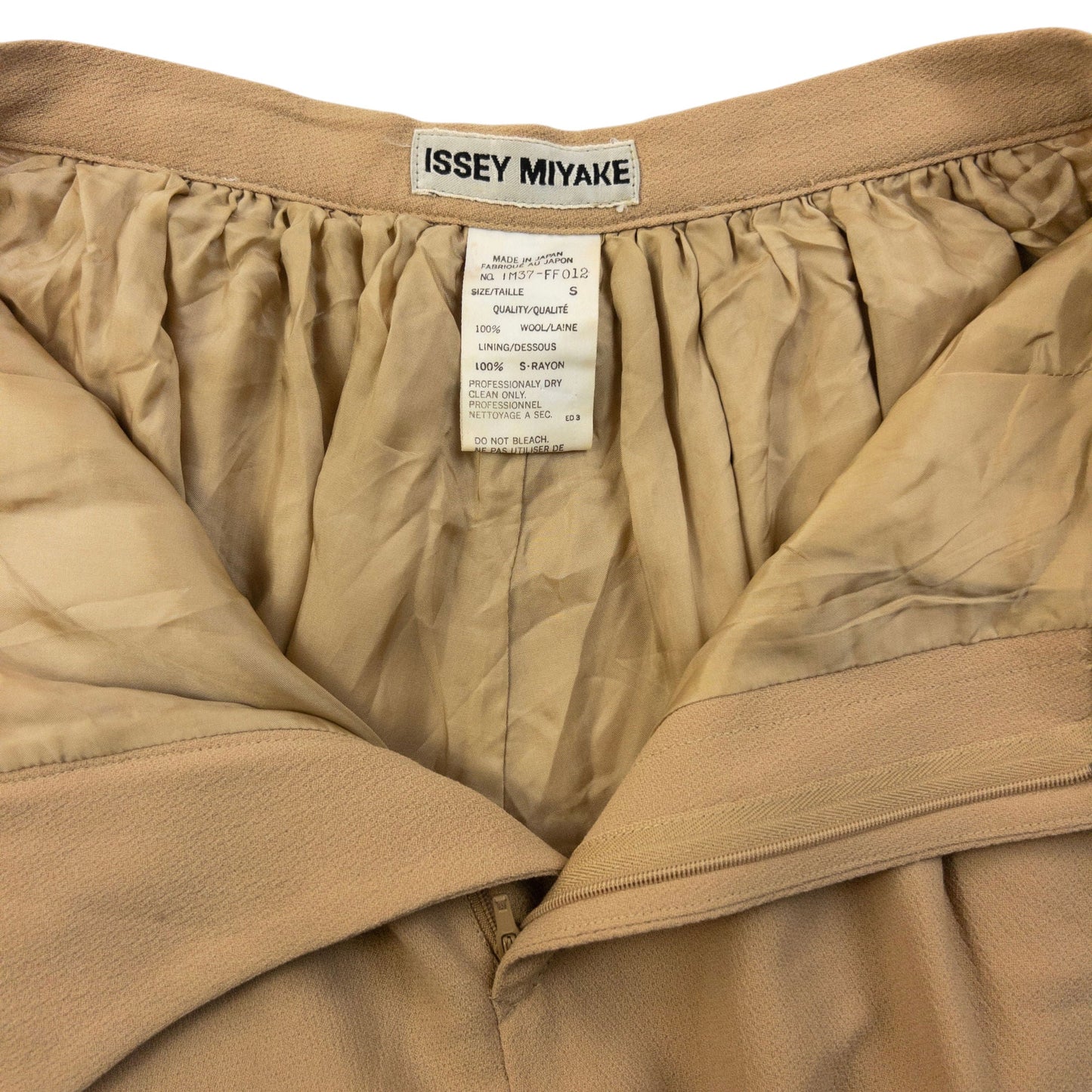 Vintage 90s Issey Miyake Pleated Trousers Size W24 | W24, Beige