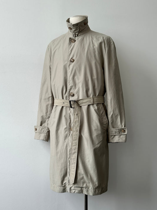 Hugo Boss 2000s High Neck Belted Trench Coat - L