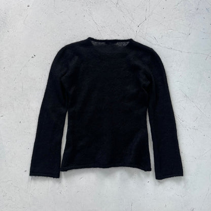 1990s emporio armani sheer mohair knit | Black, Black