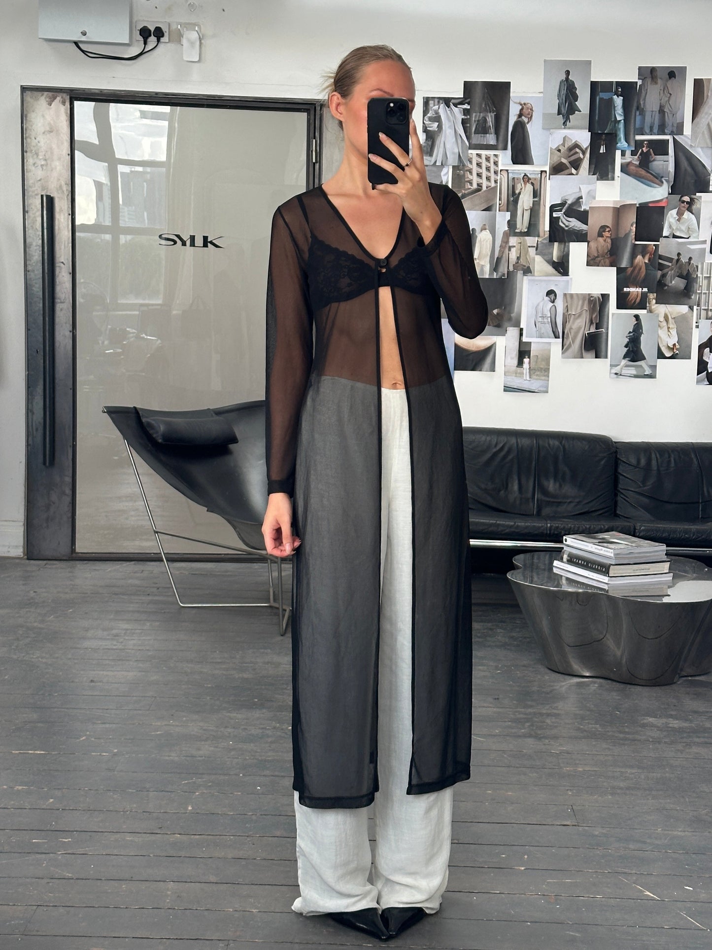 Vintage 2000s Sheer Floor Length Cardigan - S/M