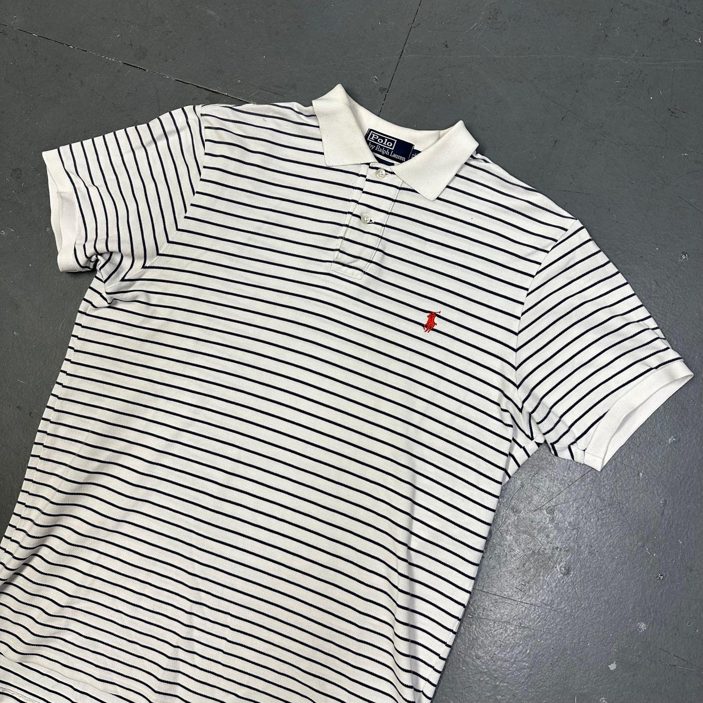 Ralph Lauren Polo In White & Navy ( XL ) - Known Source