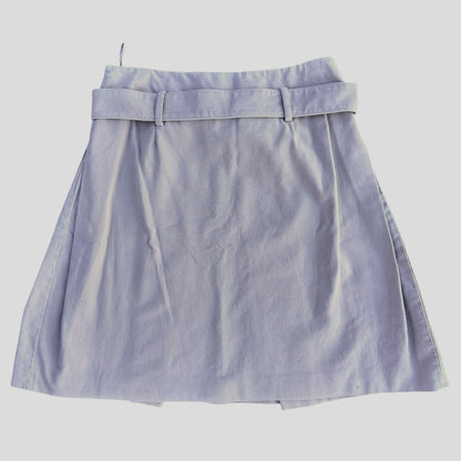 Miu Miu 00’s Lilac Cotton Belted Pleated Pocket Skirt - IT42