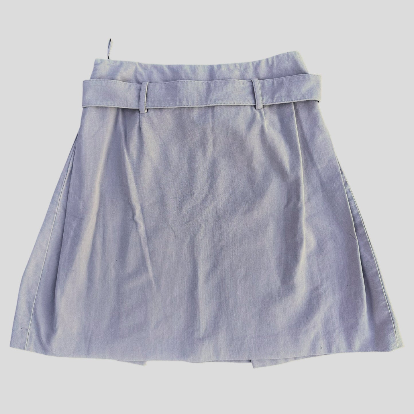 Miu Miu 00’s Lilac Cotton Belted Pleated Pocket Skirt - IT42 | Default Title, Purple