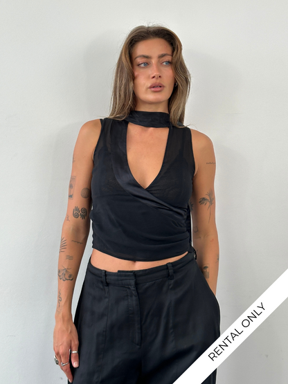 Emporio Armani 2003 Silk Sheer Scarf Top - S