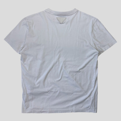 Prada 2019 Double Logo White Triangle T-shirt - M | Default Title, White