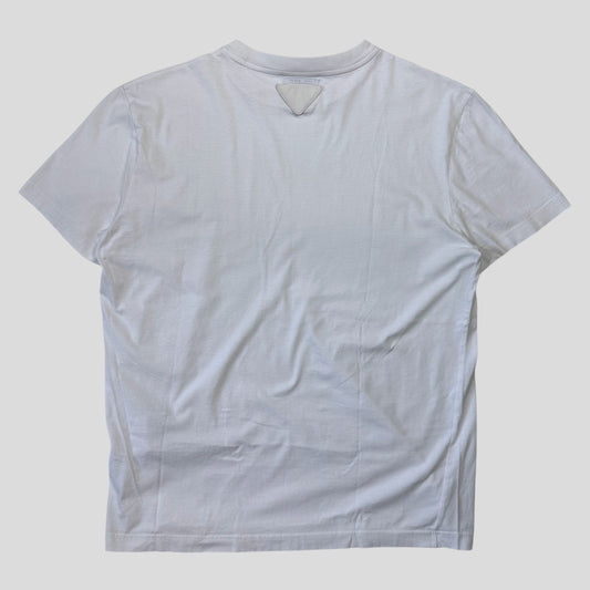 Prada 2019 Double Logo White Triangle T-shirt | Default Title, White