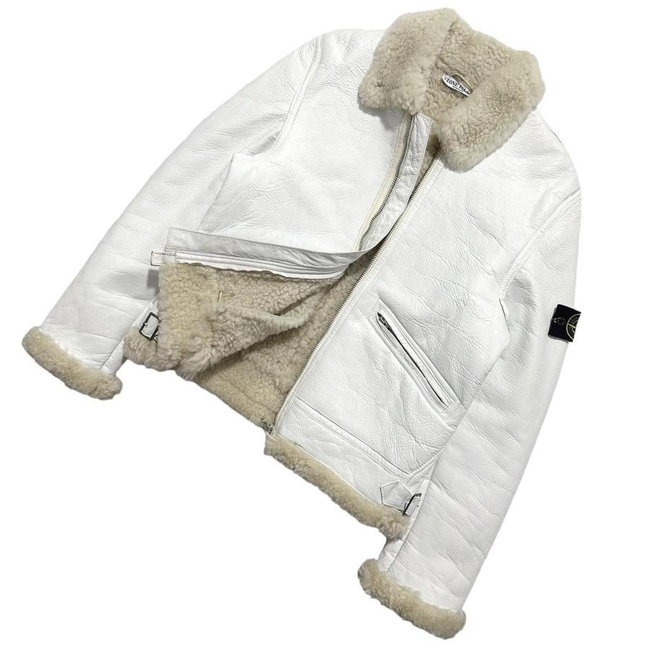 Stone Island Hand Painted Sheepskin Leather Jacket