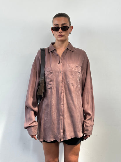 Vintage 90s Pure Silk Shirt - XL