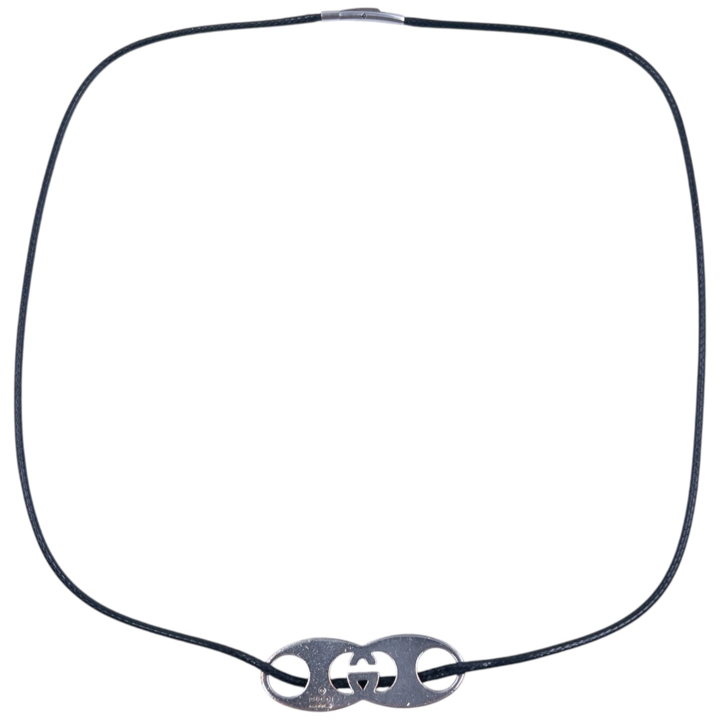 Vintage 2000s Gucci Silver Logo Necklace