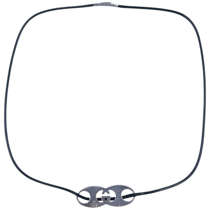 Vintage 2000s Gucci Silver Logo Necklace