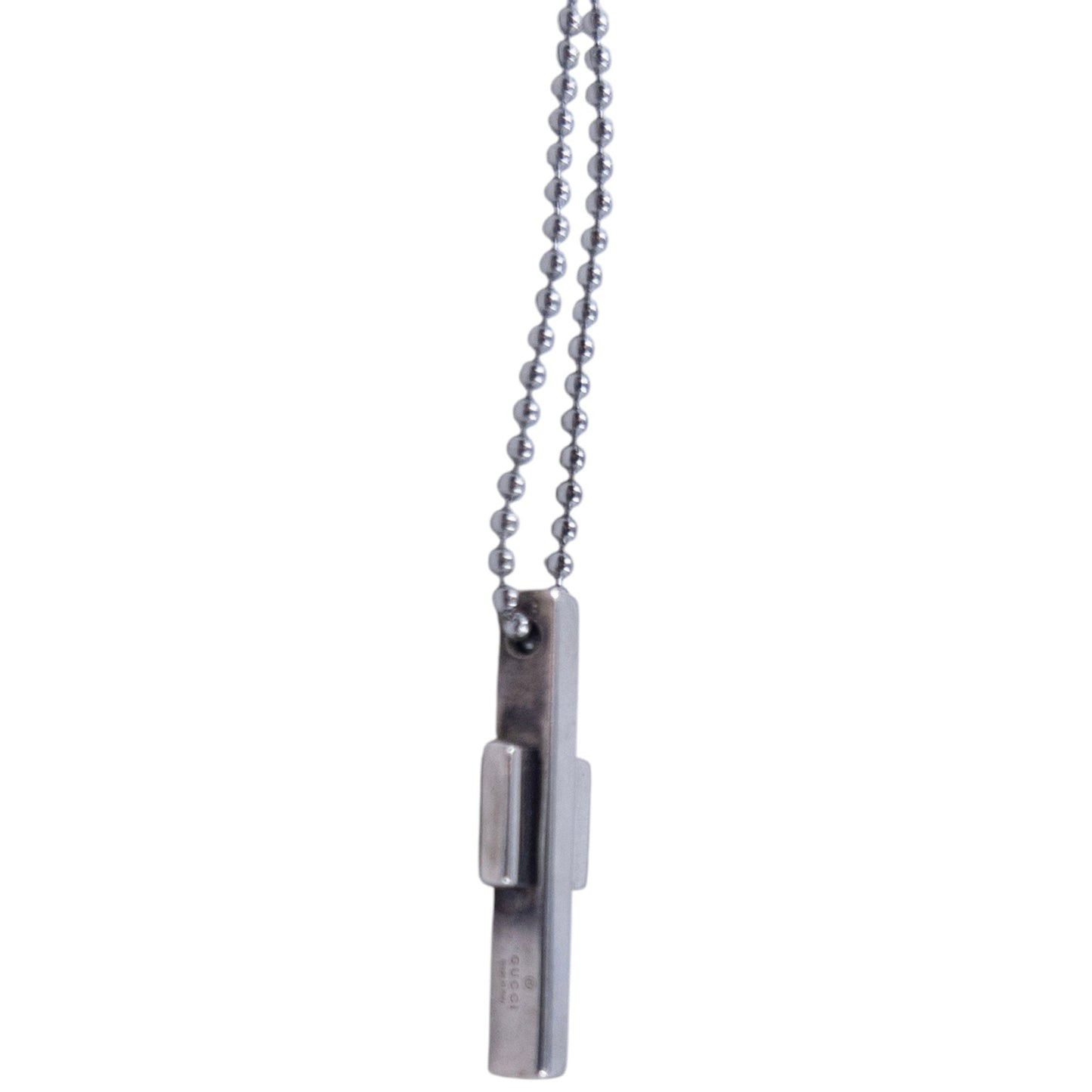 Vintage 2000s Gucci Silver Cross Pendant Necklace | O/S, Grey