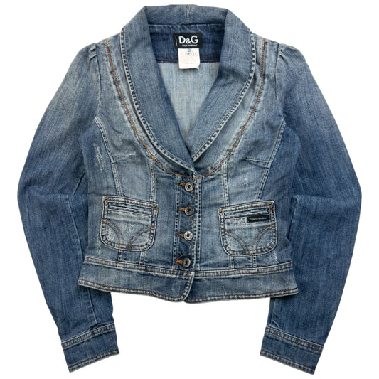 Vintage 2000s Dolce & Gabbana Button Up Denim Jacket Womens Size S | Small, Blue