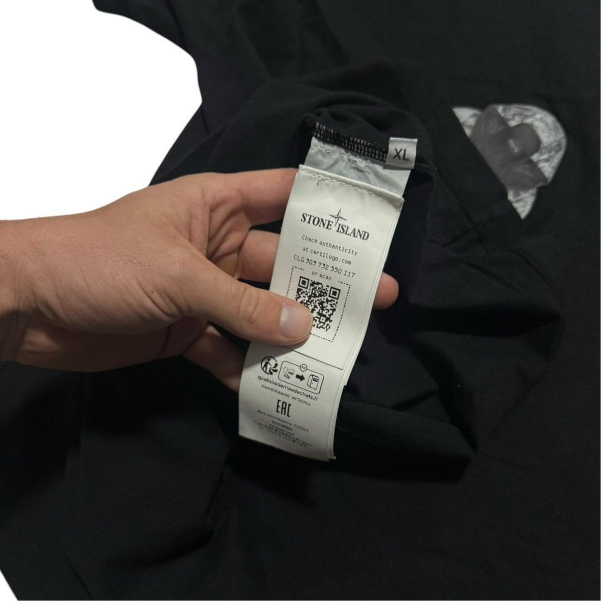 Stone Island Archivo Pure Metal Shell T-Shirt | XL, Black