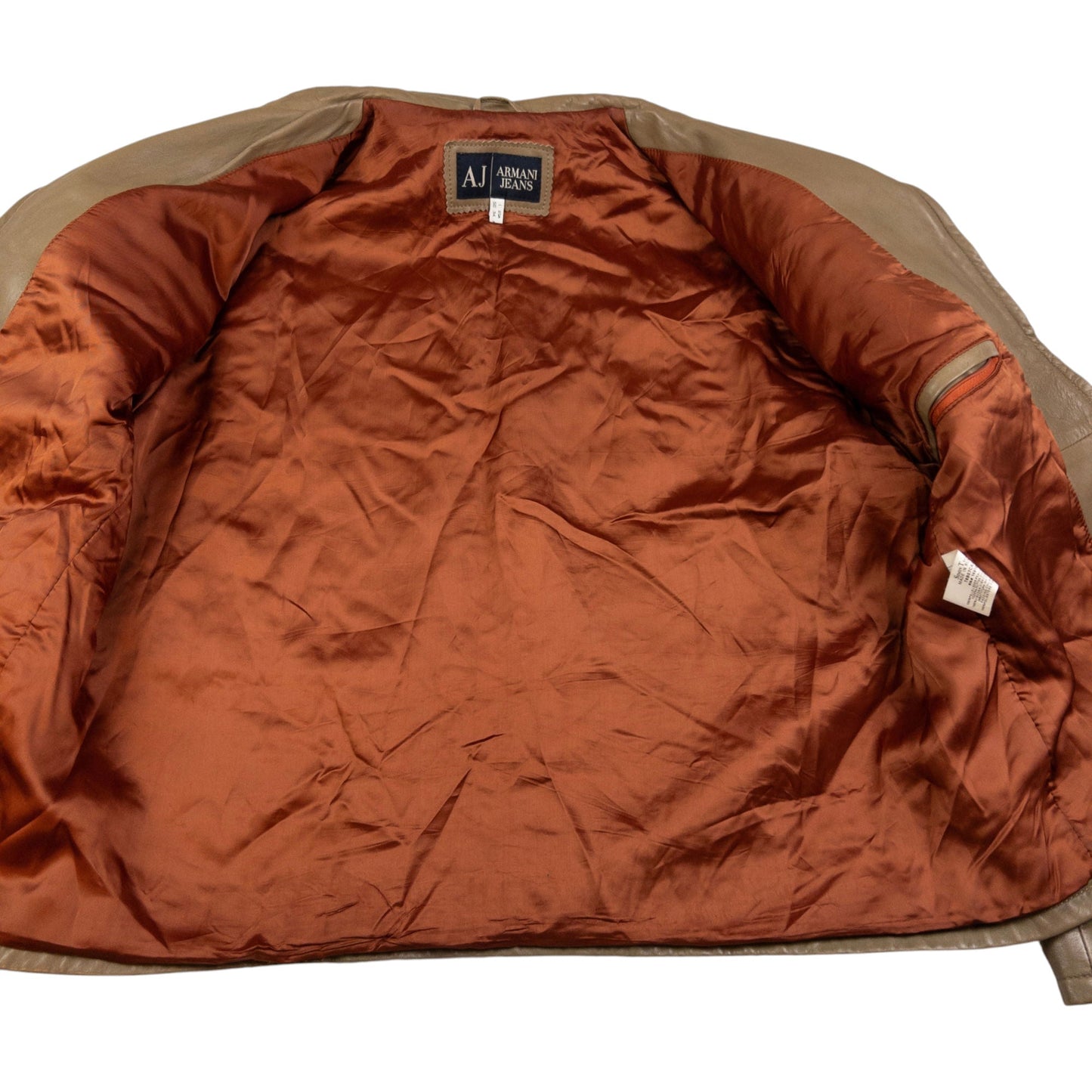 Vintage Armani Jeans Leather Biker Jacket Size M