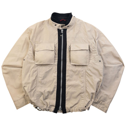 Vintage 2000s Armani Jeans Zip Up Jacket Size M | Medium, Beige