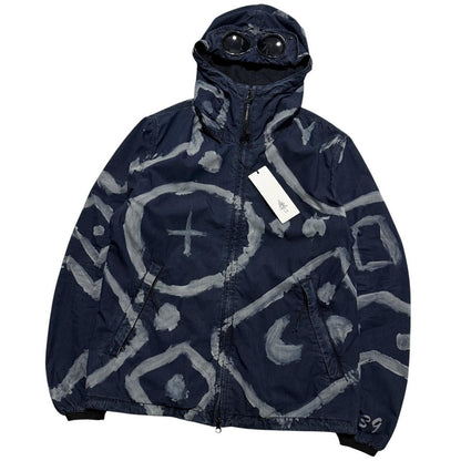 CP Company Hand Painted Indigo 50 Goggle Jacket | Medium, Indigo