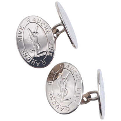 Vintage YSL Yves Saint Rive Gauche Embossed Chain Cuff Links | O/S, Gold