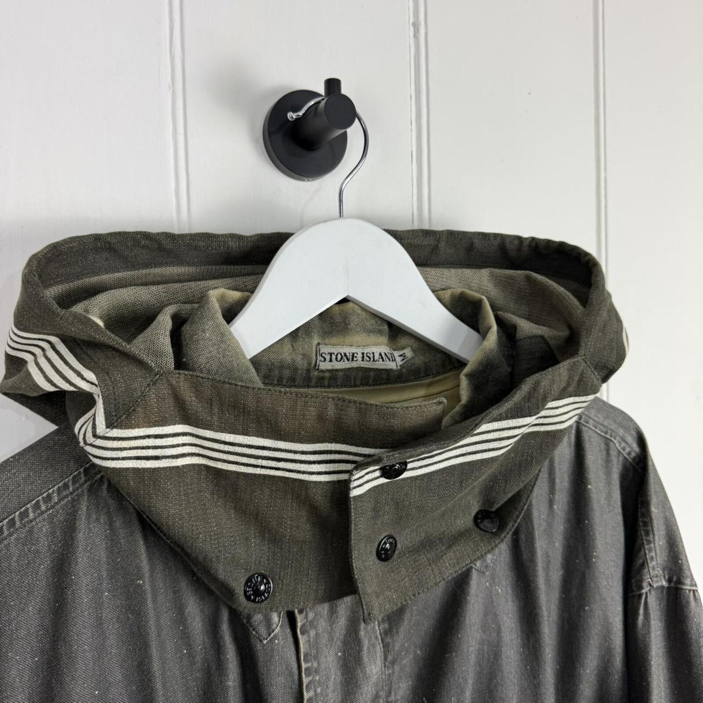 1980's Stone Island Marina Sailcloth Jacket Khaki (M) | Medium, Multicoloured