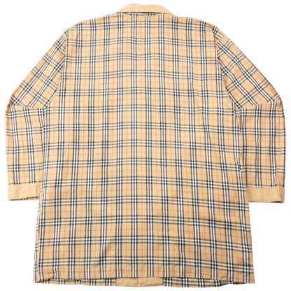 Vintage 90s Burberry Nova Check Long Sleeve Button Up Pyjama Shirt Size L | Large, Red