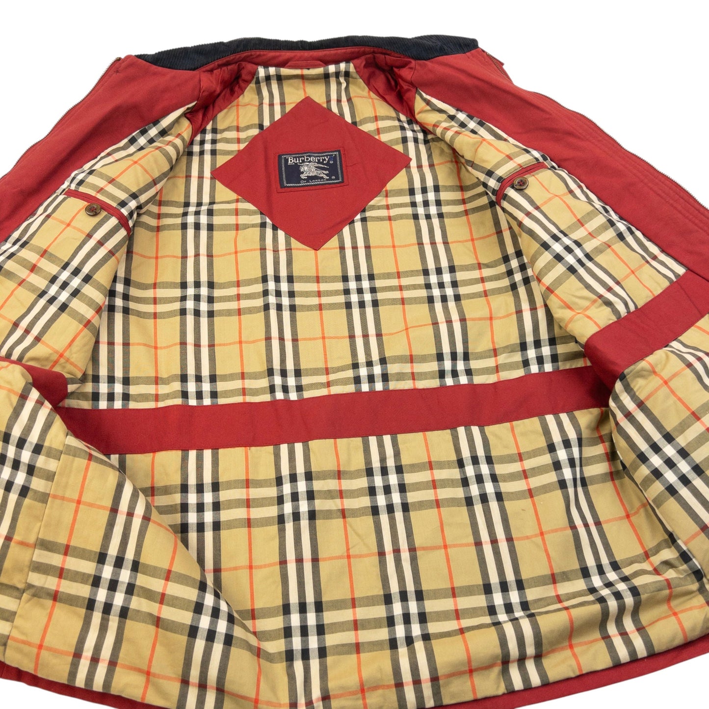 Vintage 90s Burberry Nova Check Lined Jacket Size XL | XL, Red