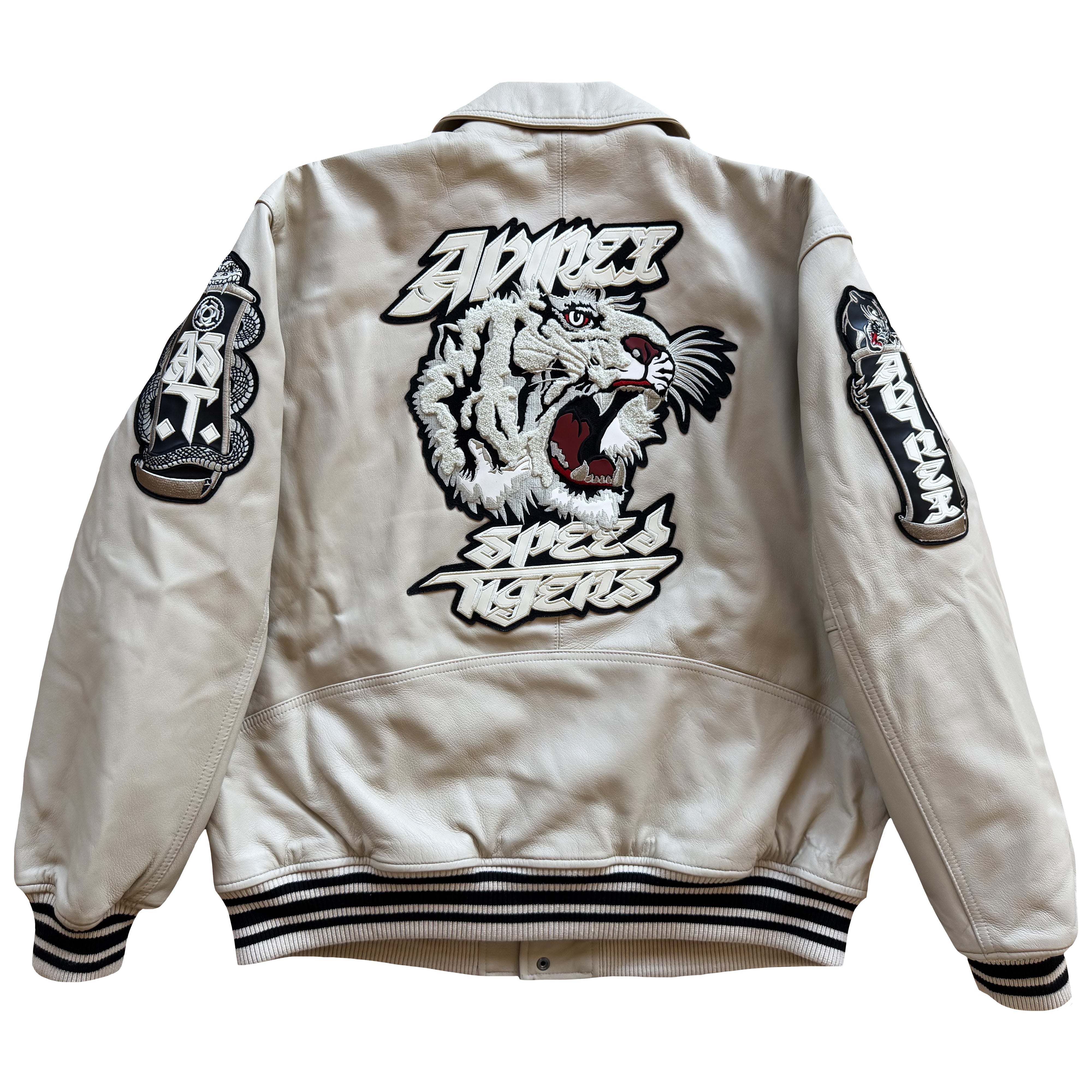 Vintage Avirex 'Speed Tigers' Leather Varsity Jacket - XL | XL