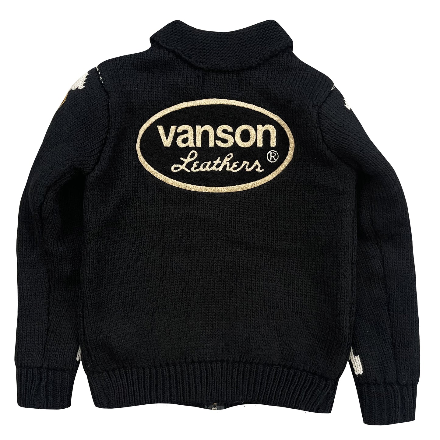 Vanson Leathers Skeleton Cowichan Jumper - M | Medium, Black and White