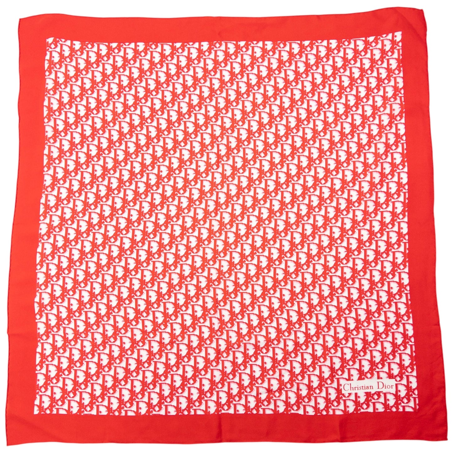 Vintage 90s Dior Monogram Pixel Silk Scarf | O/S, Red