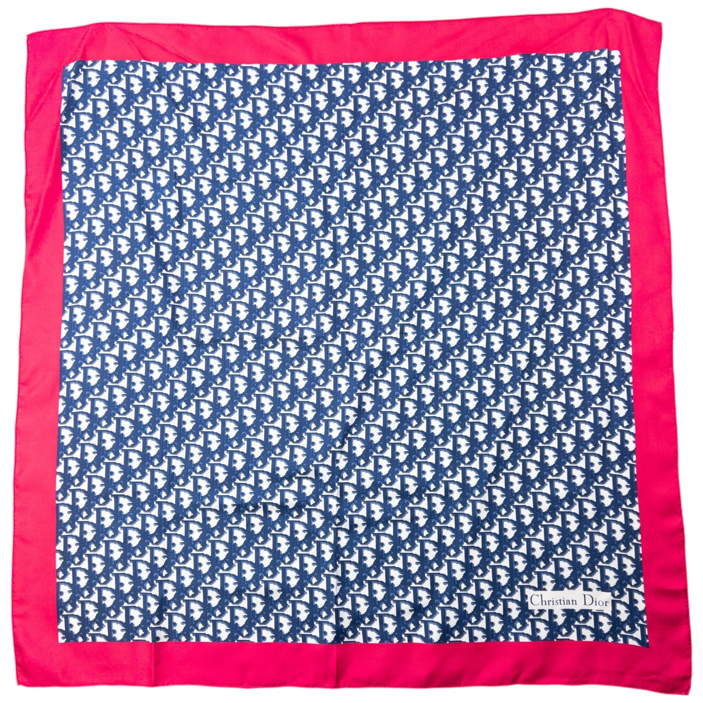 Vintage 2000s Dior Monogram Pixel Silk Scarf | O/S, Blue