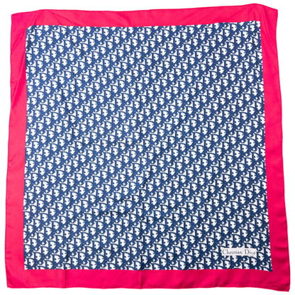 Vintage 2000s Dior Monogram Pixel Silk Scarf | O/S, Blue