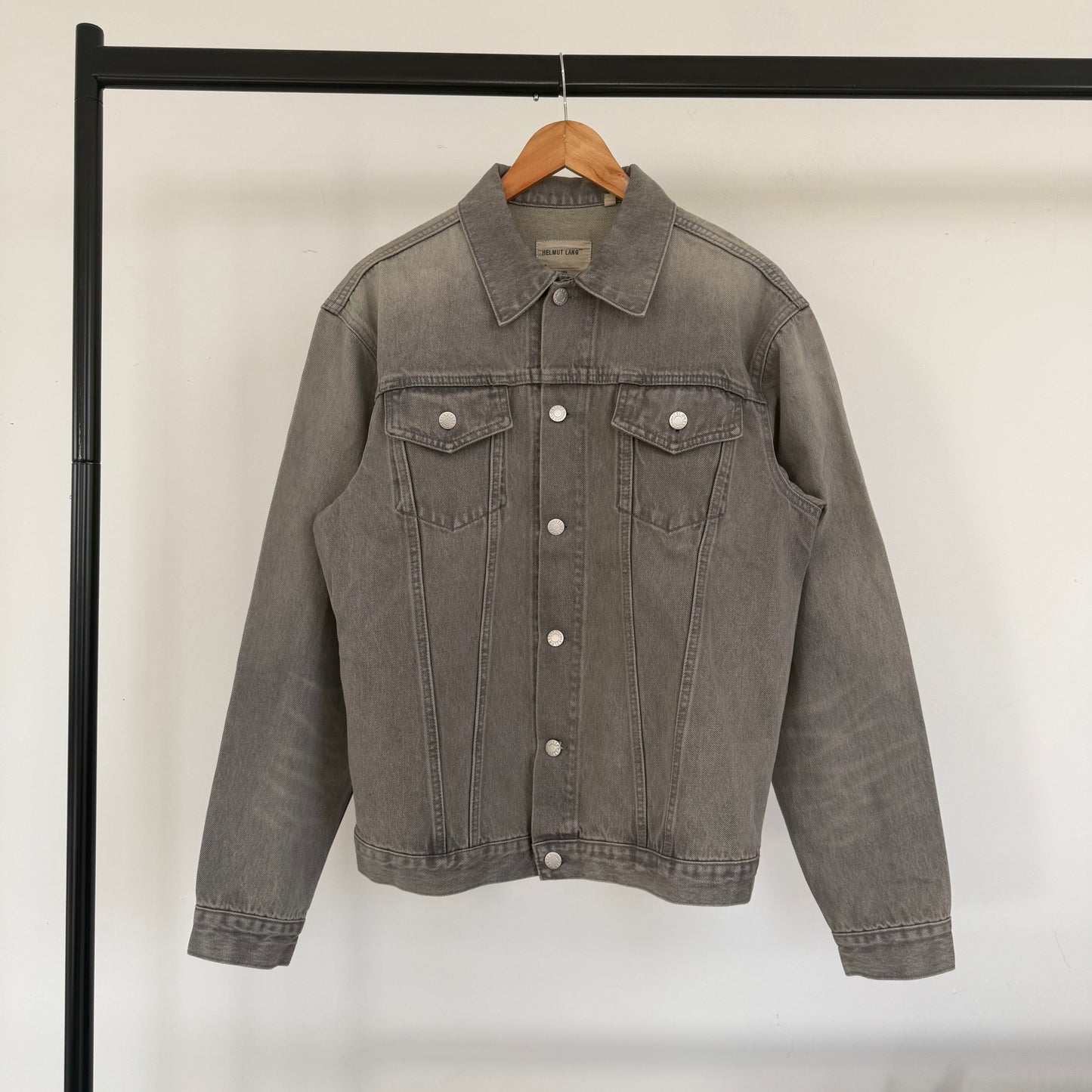 fw1999 helmut lang washed denim jacket | O/S, Grey