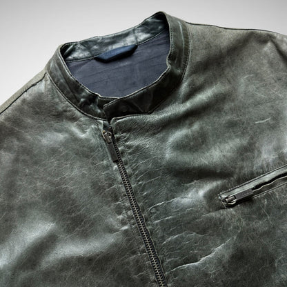 Kenzo Asymmetrical Zip Leather Jacket (1999-2003)