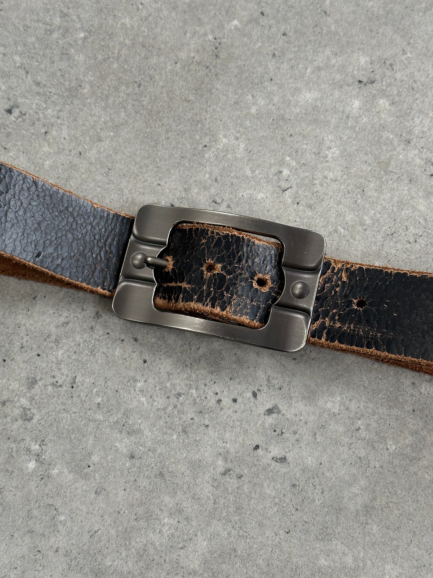 Vintage 1990s Distressed Leather Belt - W34-38