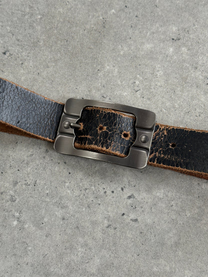 Vintage 1990s Distressed Leather Belt - W34-38