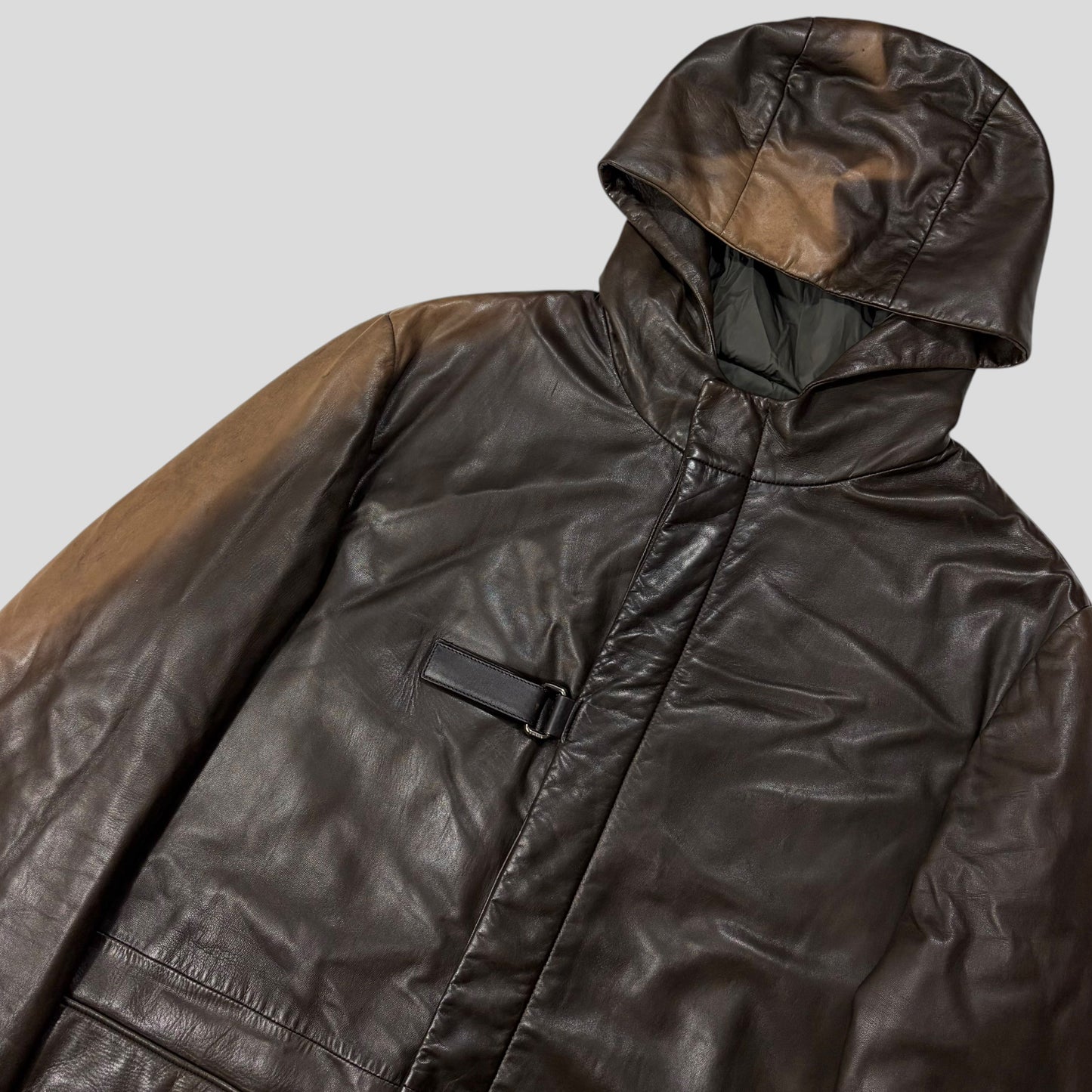 Prada Milano 1999 Runway Strap Detail Sunfade Trench Coat - IT54 | Default Title, Brown