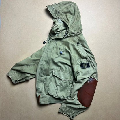 S/S 1988 Sage Green Raso Gommato Vulcanised Rubber Flight Jacket