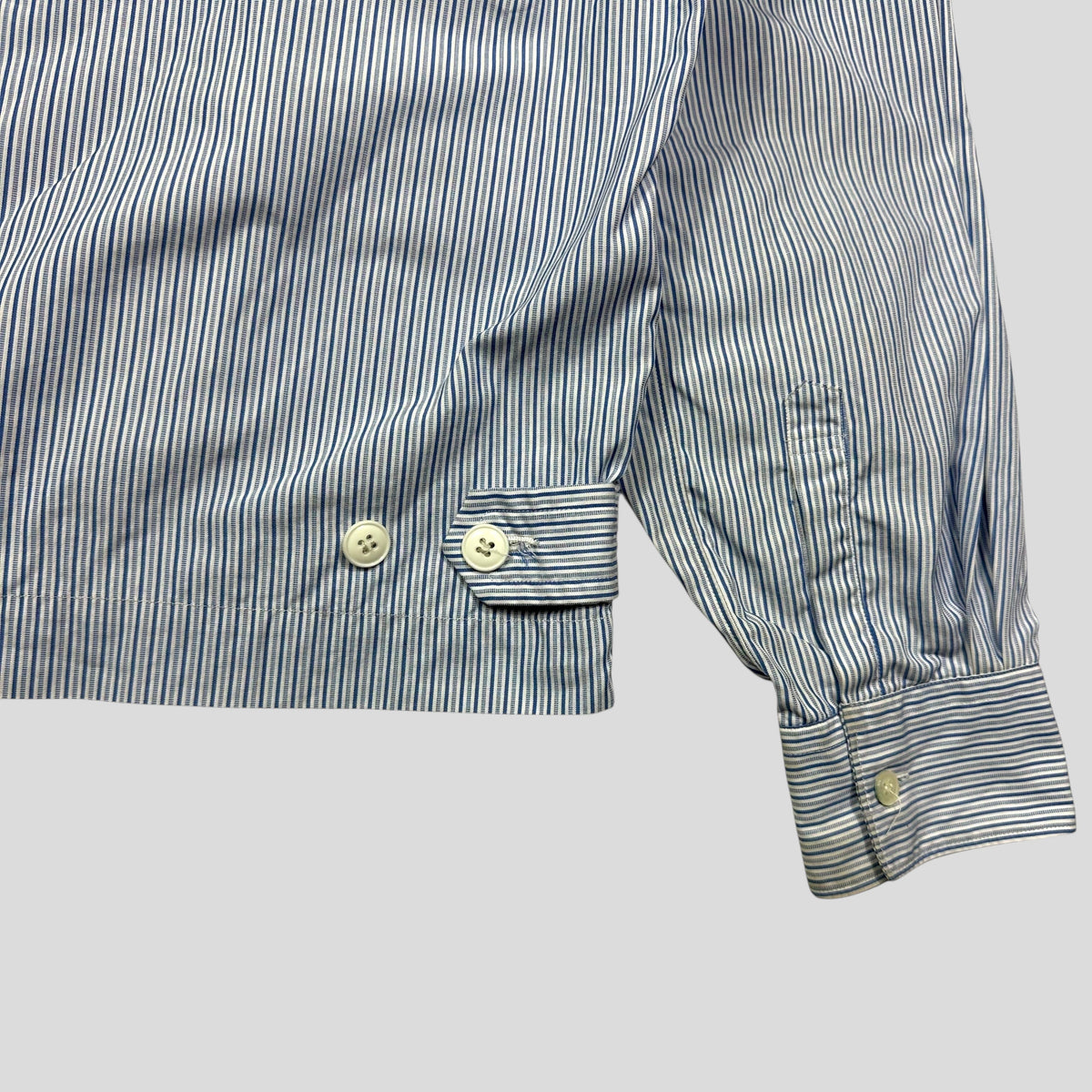 Comme Des Garçons SHIRT 90’s Plaid Striped Boxy Work Jacket - M | Blue