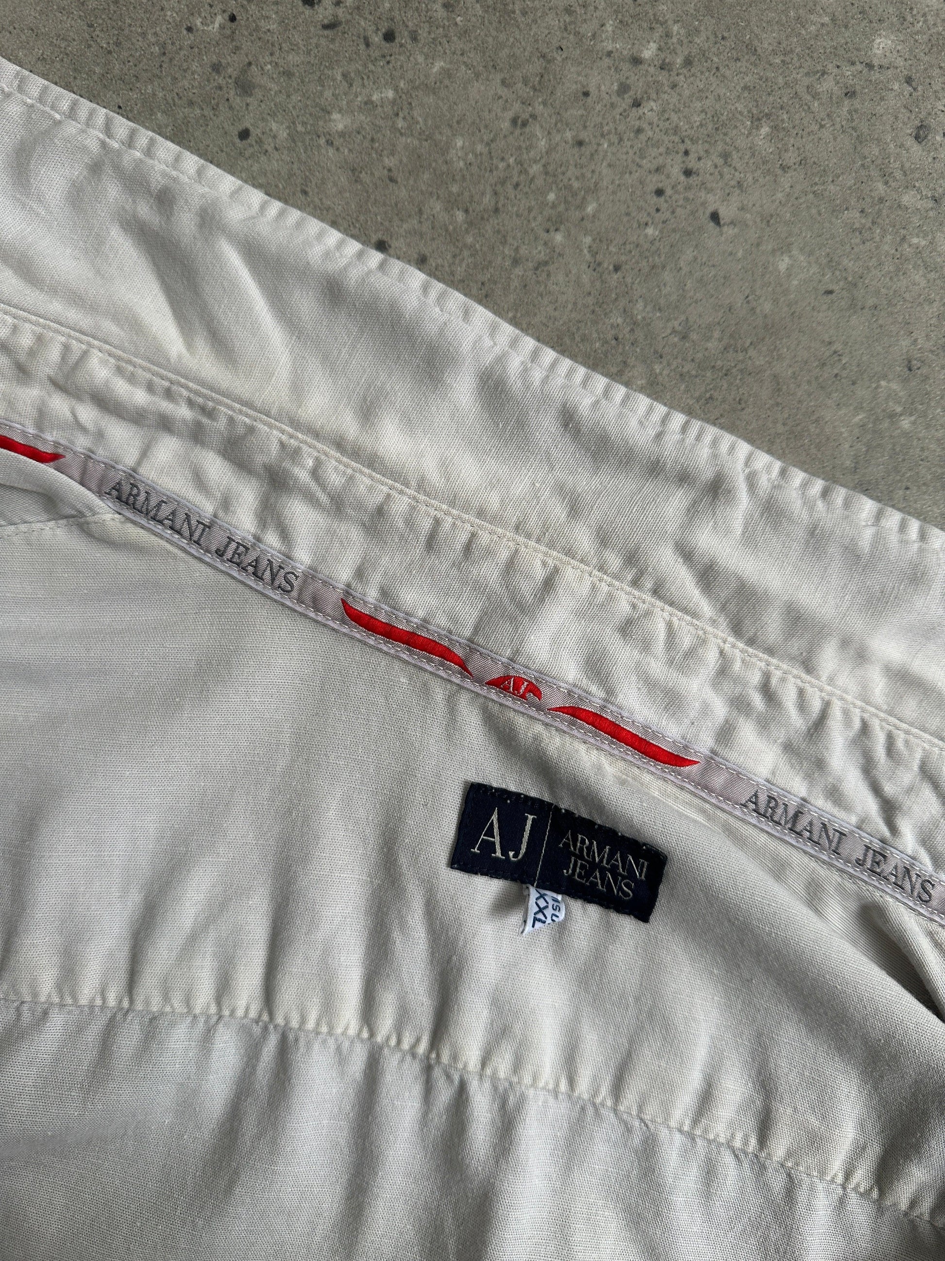 Armani Jeans Cotton Linen Logo Shirt - XL - Known Source
