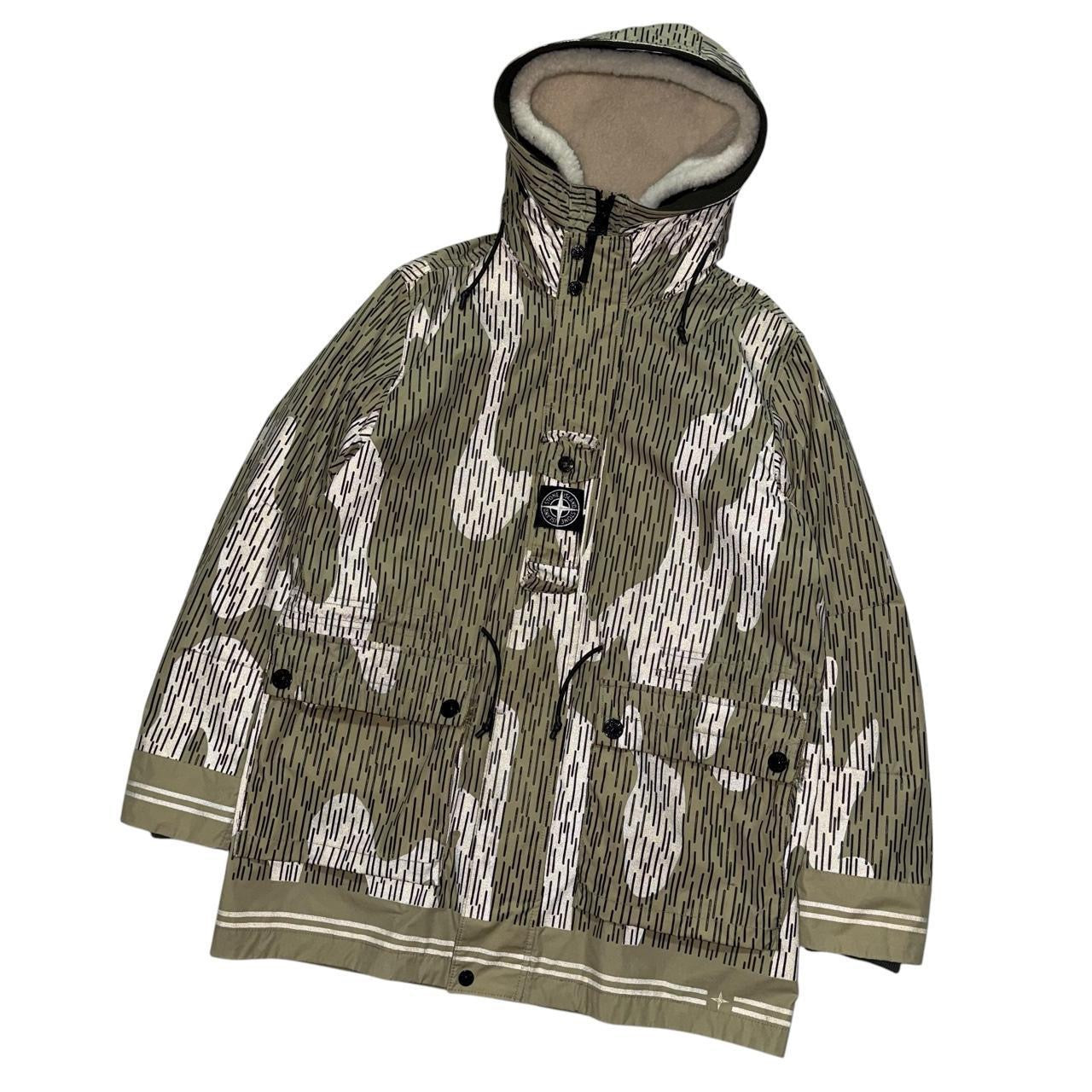 Stone Island Naslan Rain Camo Parka Jacket | Medium, Camo