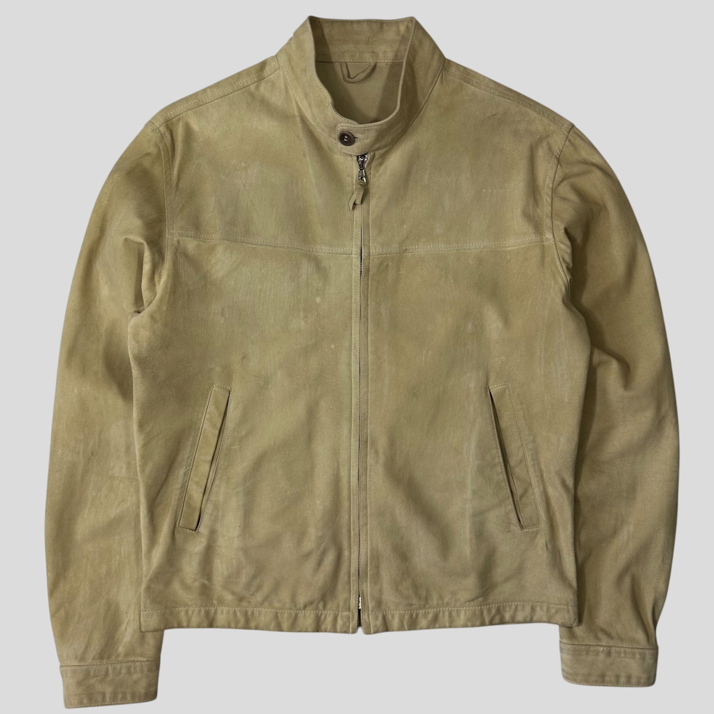 CP Company 00’s Suede Leather Harrington Work Jacket - M | Default Title, Cream
