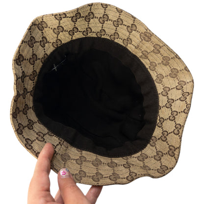Vintage 2000s Gucci Monogram Bucket Hat Size M | O/S, Beige