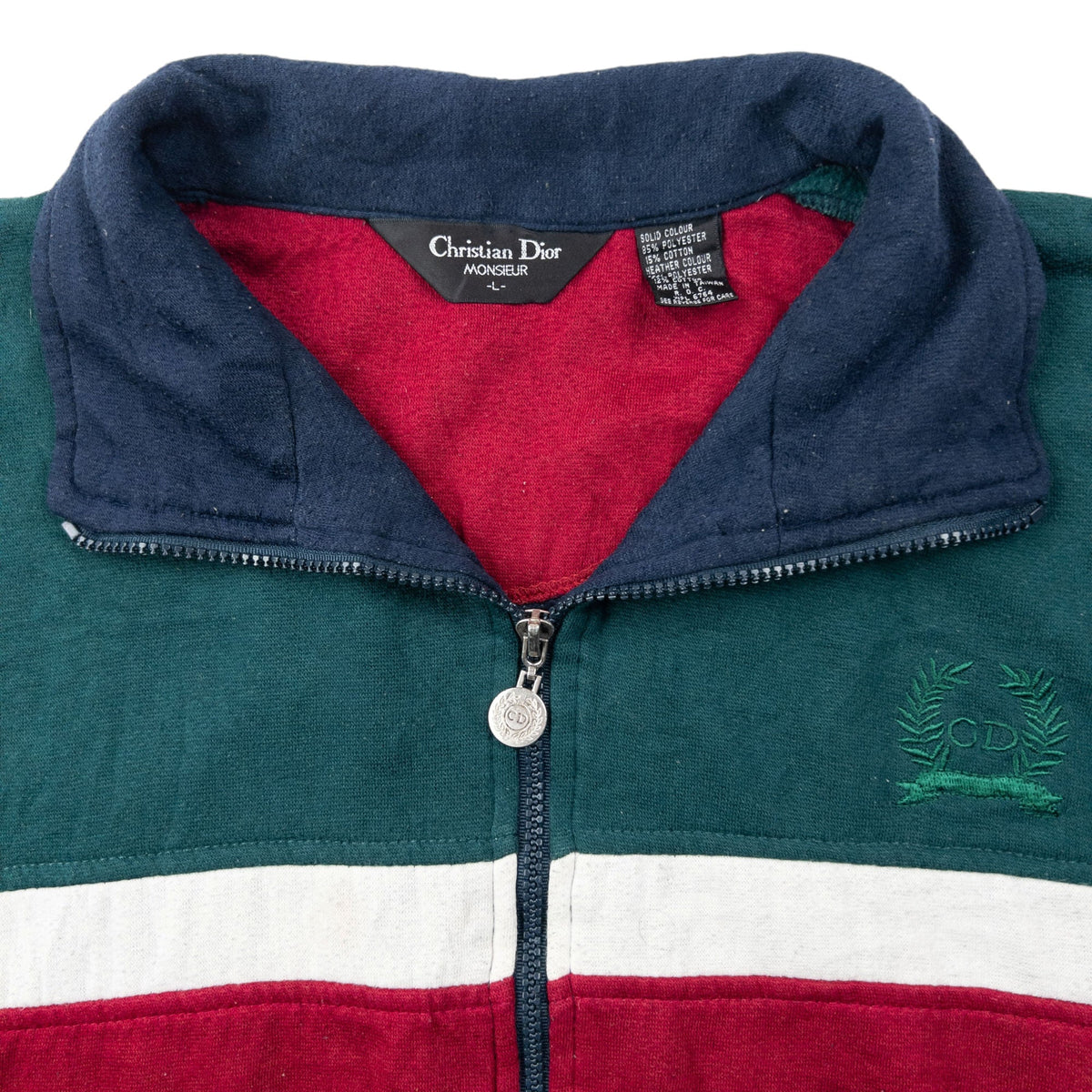 Vintage 90s Dior Monsieur Zip Up Sweatshirt Size S | Small, Red 