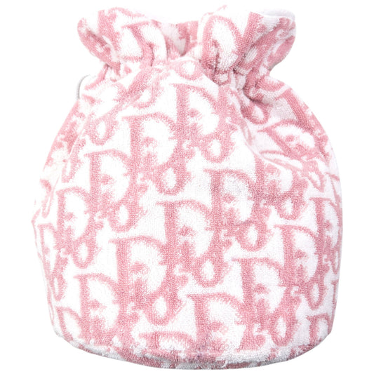 Vintage 2000s Dior Monogram Terry Cloth Drawstring Bag