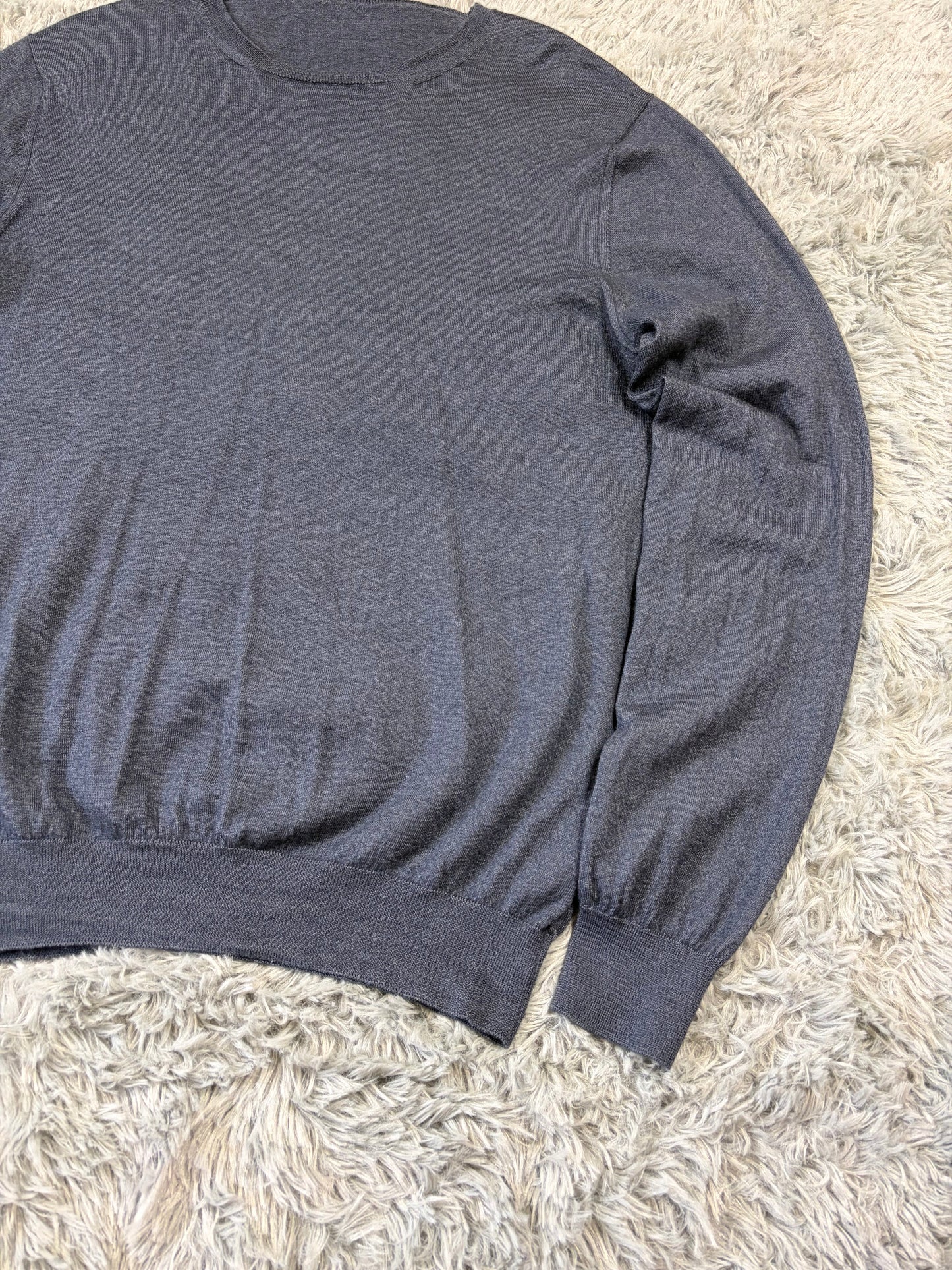 Prada 2015 Blue Marl Lightweight Cotton Knit - S | O/S, Blue
