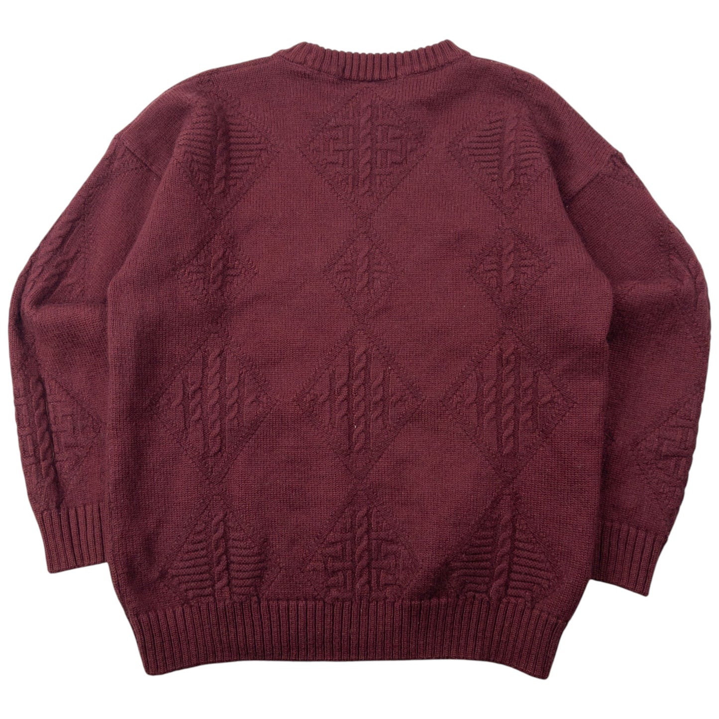 Vintage 90s Burberry Embroidered Knit Jumper Size XS | XS, Burgundy