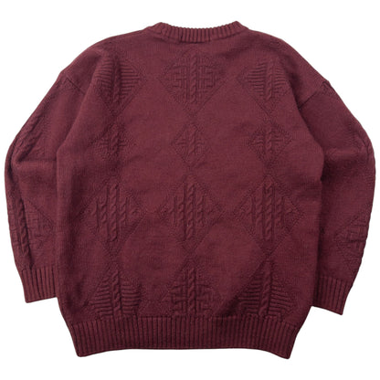 Vintage 90s Burberry Embroidered Knit Jumper Size XS | XS, Burgundy